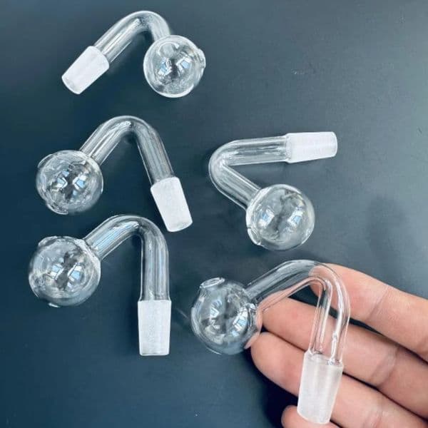 14mm Male 3cm big Ball glass bowls Glass Oil Burner Pipe Transparent Clear Tobacco Bent Bowl Hookah Adapter Thick Bong Pipes Smoking Shisha Tubes