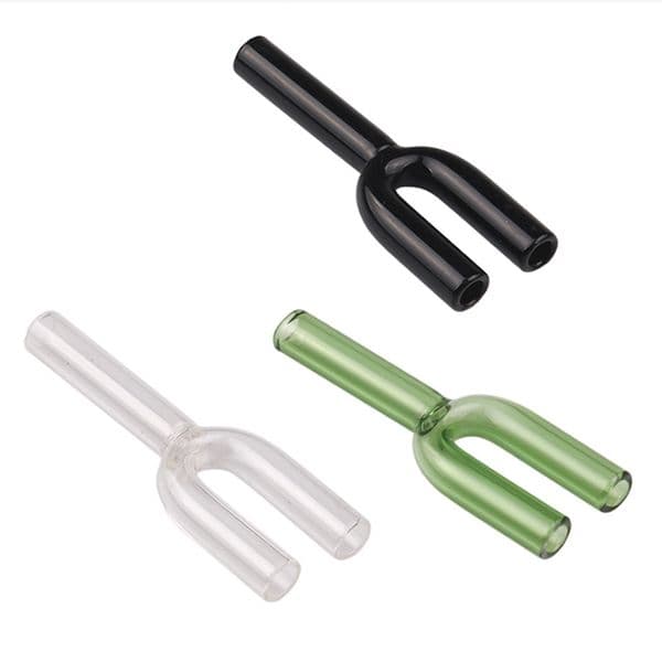 New Colour Y Shape Double Glass Snuff Snorter Sniff Dispenser Glass Pipes Cross Border Exclusive Supply Portable And Easy To Clean Smoke Accessories