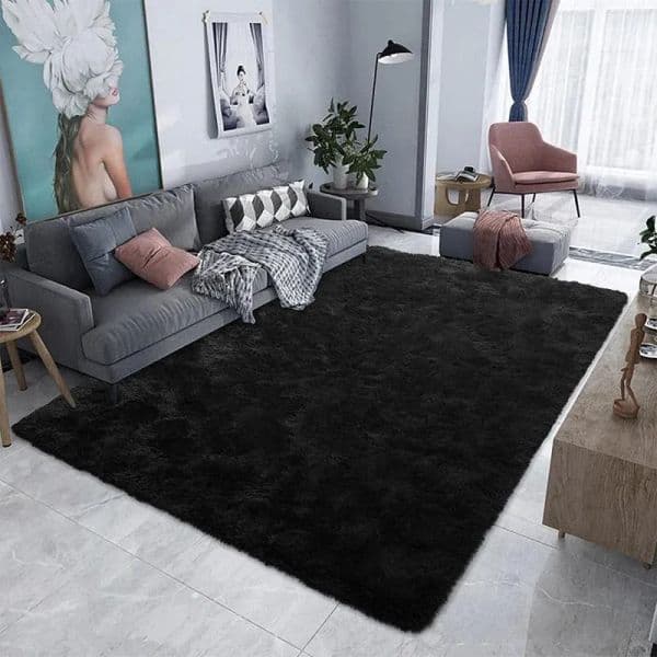 Carpets Nordic Style Furry Rug Modern Bedroom Carpet Living Room Decoration Large Size Black Gray Pink Beige Non Slip Mat