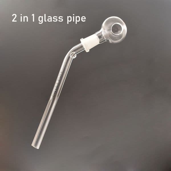 5pcs 2 In 1 Thick Pyrex Glass Oil Burner Pipe 6.5inch Lenght Curved Bent Hand Tube Water Smoking Pipe with 10mm Female Dome Oil Nail