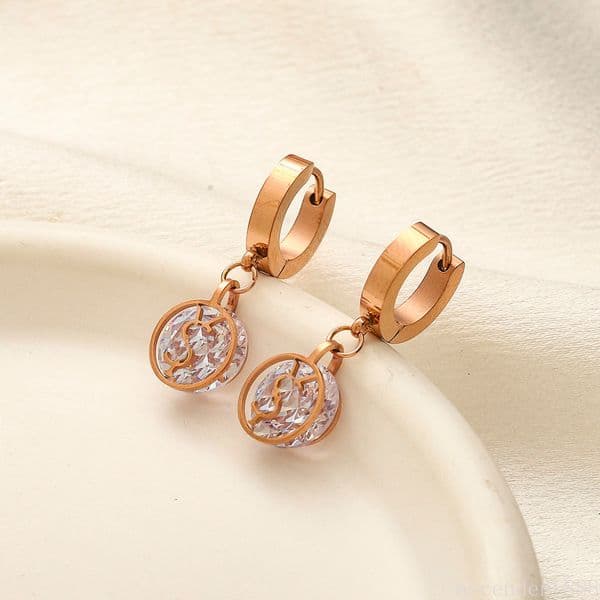 Designer Earrings Brand Crystal Earring Silver Rose Gold Plated Fashion Luxury Earring Jewelry Women Accessories Loves Gift