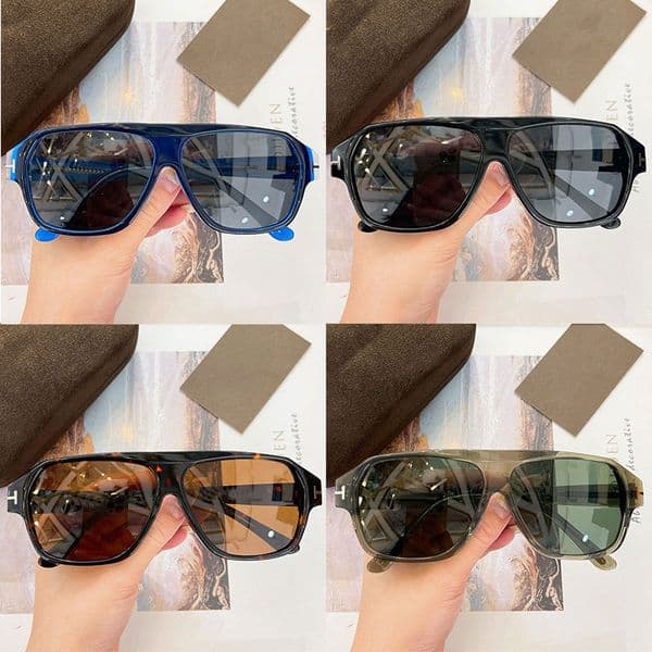 Classic brand designer sunglasses TF908 Mens retro casual sunglasses acetate fiber frame 100% UV resistant legs metal logo design top quality