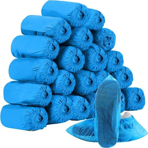 100Pack Disposable Shoe Covers Non-Woven Boot & Shoe Covers Durable Non Slip Overshoes Boot Covers for Indoor Outdoor Home Floor