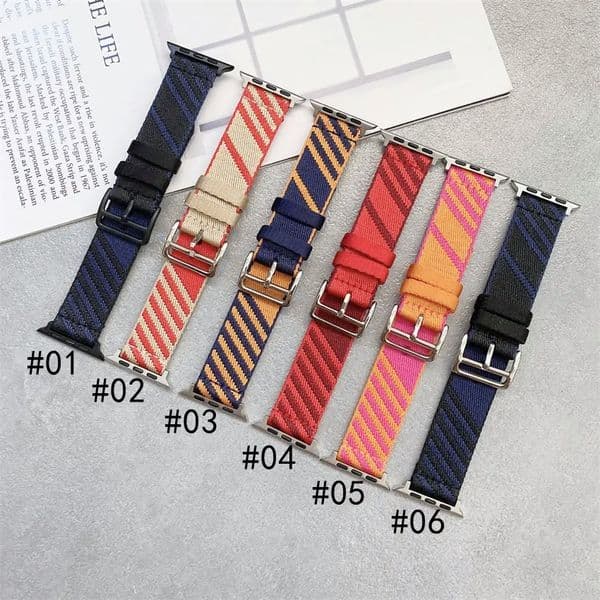 Nylon Fabric Strap Designer Apple Watch Band For apple Watch ultra Bands 49mm 40MM 41mm 45mm 44mm 38mm 42mm Series 9 8 7 6 5 SE Bands Luxury Brand iwatch Band Smart Straps