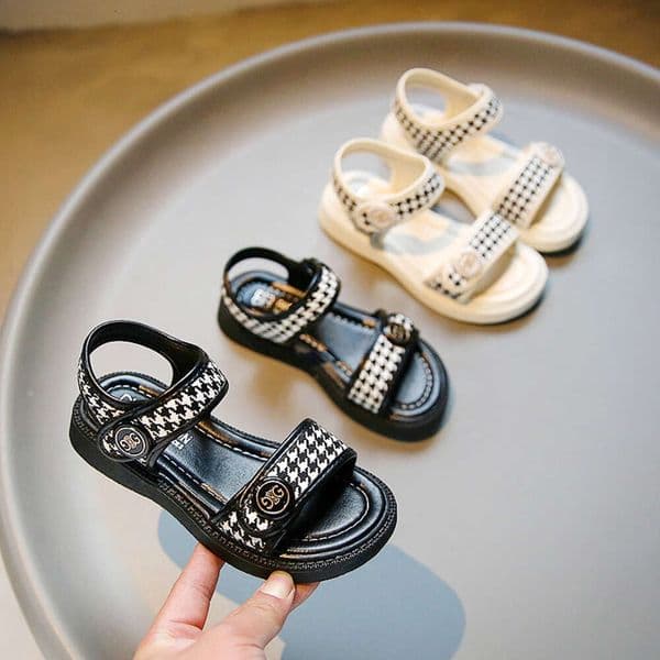 2024 Summer Girls' Sandals, Open-Toe Flats Princess Shoes, Little Kid Beach Shoes F614-36 dh910320090