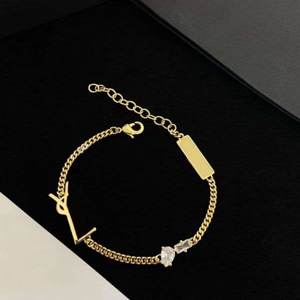 Bangle Classic luxury Bracelets Bangle letter Y Titanium steel with diamond designer for women jewlery gifts woman gold silver wholesale not Fade 24 Q260509