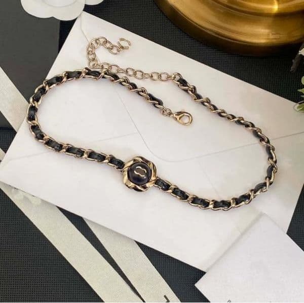 Classic Fashion Designer Leather Weave Pendant High Quality Double Lettered Women's Necklace Wedding Christm Jewelry Gift