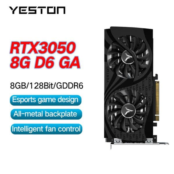YESTON New RTX3050 RTX 3050 Desktop Gaming Graphics Card 8G D6 GA 128bit/GDDR6 NVIDIA 8NM Video Card placa de video