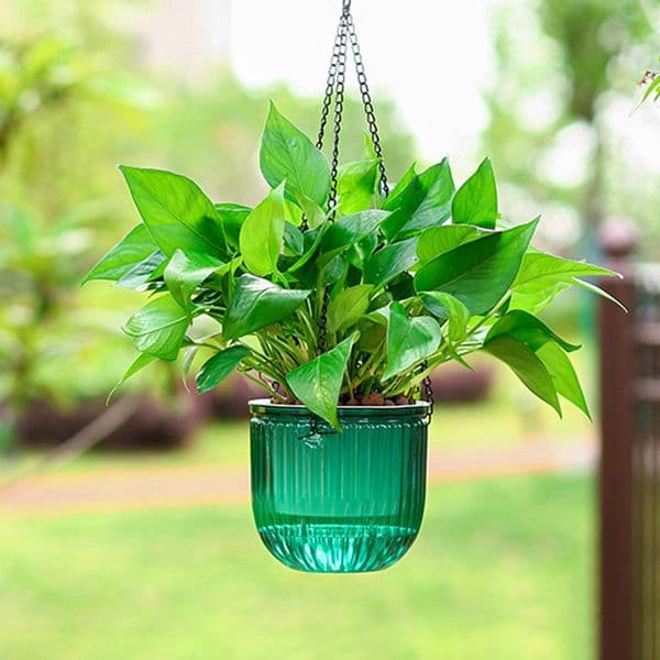 Hanging Flowerpot Hydroponic Plant Vases Self Absorbing Water Planter Transparent Wall Hanging Flower Basket Home Balcony Decor