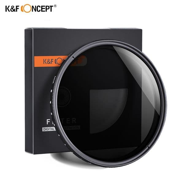 K&F CONCEPT ND2-400 ND Filter 37/40.5/43/46/49/52/55/62/67/72/77mm Adjustable Neutral Density Fader Variable Camera Lens Filter