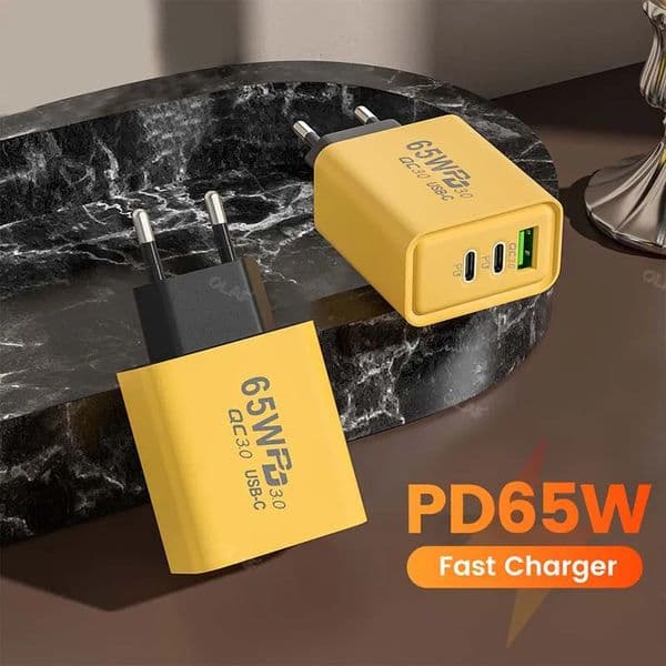 PD65W Super Fast Charger USB Type C Wall Chargers PD QC3.0 Quick Charge For iPhone 15 14 Xiaomi Samsung Power Adapter EU/US Plug