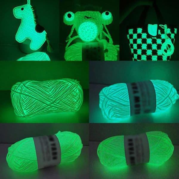 Luminous Yarn Glowing Polyester Yarn For Knitting Braided Crochet DIY Carpet Sweater Keychain Ornament Glow In Dark Yarn 500cm