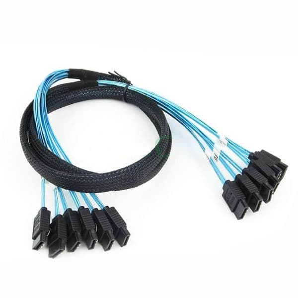 6Pcs/Set SATA 3.0 6Gbps SAS Cable for Server SATA 7 Pin to SATA 7 Pin Hard Drive Data Cable for HDD SDD Drivers Dual Channel