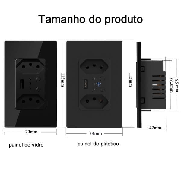 Smart Zigbee Brazil Wall Socket USB Electric Plug Tomada Outlets PC Glass Panel Remote by Tuya Alexa Google Home Hub Required