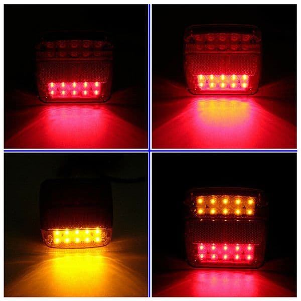 2Pcs Car Trucks Tail Light 12V Car LED Rear Tail Light Running Turn Signal Rear Lamps Waterproof Trailer Tailight Parts