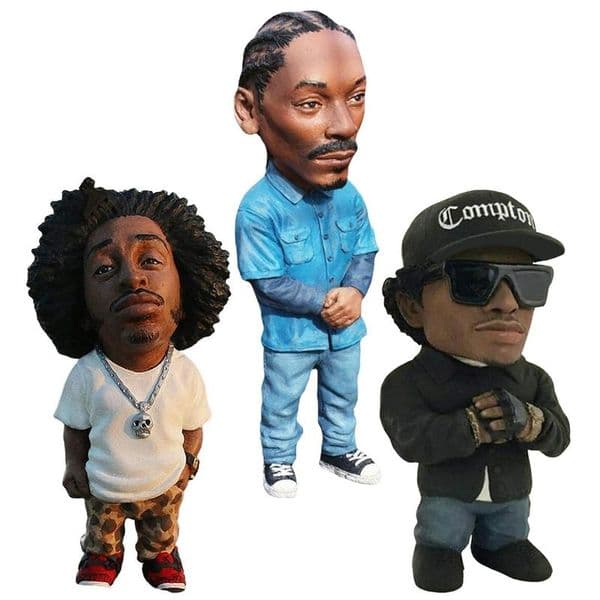 Hip Hop Singer Resin Statue Hip Hop Singer Tupac Figurine Sculpture Handmade Rap Music Star Car Ornaments For Desktop Decor