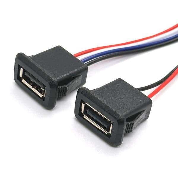 1/2/5pcs 2Pin 4Pin USB 2.0 Female Power Jack 2P 4P USB2.0 Charging Port Connector Data Interface with Cable USB Charger Socket