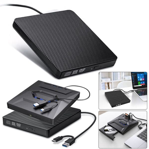 5 IN 1 USB 3.0 Type-C DVD Drive External Optical Drives Enclosure with SD/TF Ports DVD Burner CD Writer For book Laptop PC 2c780