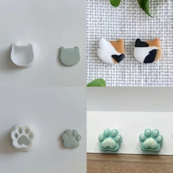 Cute Mini Animal Series Bear/Paw/Rabbit/Chick/Pig/Cat/Fish/Crab Shape Polymer Clay Cutting Molds For DIY Earrings Jewelry Making