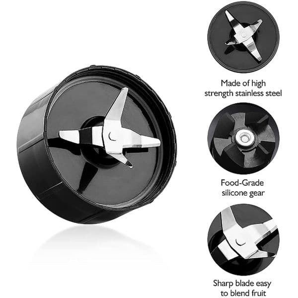 Replacement Parts 2 Cross Blades & 4 Rubber Rings Food Processor Blade For 250W Magic MB1001 Blender Gasket Set