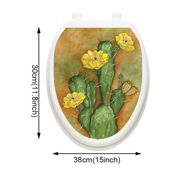 T364# Green Plants Flowers Fall Basket Sunflowers Toilet Sticker Bathroom Toilet Cover Wall Stickers Wc For Home Decoration