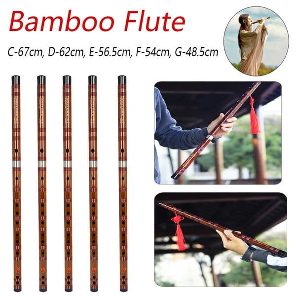 C D E F G Key Bamboo Flute Professional Woodwind Musical Instruments Transversal Flauta Whistle for Beginners Advanced Performer