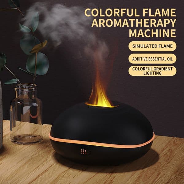 Flame Aroma Diffuser Air Humidifier Home Ultrasonic Mist Maker Fogger Wood Grain humidificadores Portable Spray Car Purifier