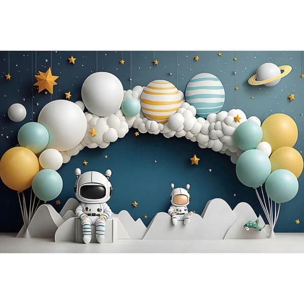 Newborn Baby 1st Birthday Party Backdrop Colorful Balloon Girl Boy Cake Smash Kids Portrait Photography Background Decor Props