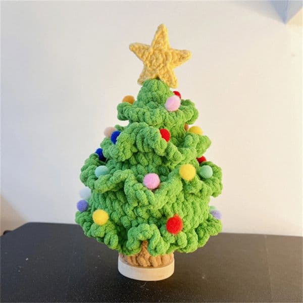 Christmas Tree Hand Crochet Knitting Starter Kit Hook Yarn Knitting DIY Kit Accessories Handcrafted Decorations Christmas Gifts