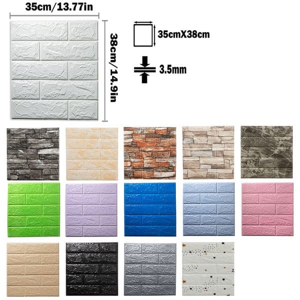 Vintage 3D Wall Stickers Self Adhesive Foam Panels Home Decor Living Room Bedroom House Decor Bathroom Soft Embossed Wallpaper