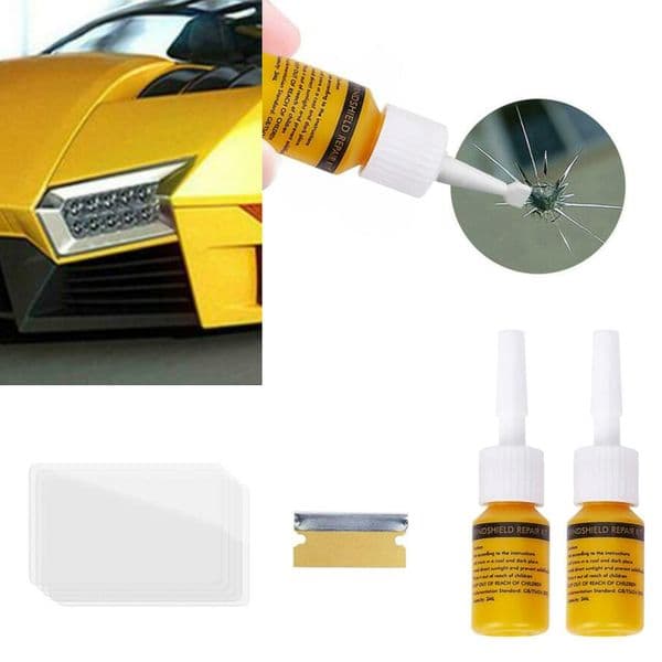 Car Windshield Window Glass Phone Screen Repair Fluid DIY Tool Curing Strip Set Paint Care Cleaning Accessories