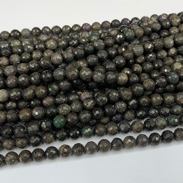 Veemake Black Opal Natural Stones Crystal Gemstones DIY Necklace Bracelets Earrings Faceted Round Beads For Jewelry Making 07270