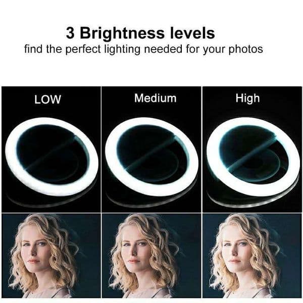 LED Selfie Ring Light 3 Level Adjustment Modes Lighting With USB Charge Fill Light Selfie Lamp Mobile Phone Photo Night Light