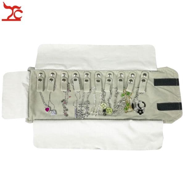 Mini Size Velvet Jewelry Display Storage Pouch Foldable Necklace Pendant Bracelet Jewelry Organizer Travel Roll Bag 12*16cm
