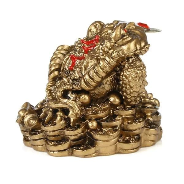 2023 Chinese Fengshui Ornament Lucky 3-Leg Frog Wealth Toad Animal Figurine Statue for Home House Office Desk Table Decoration