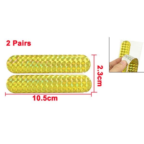 X Autohaux 2 Pairs Self Adhesive Plastic Car Reflective Sticker Reflector Decor Yellow Car Exterior Protection