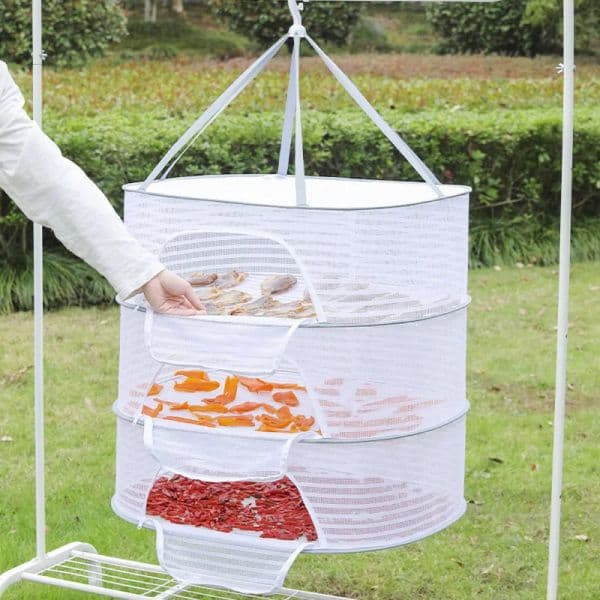 Muti-Layer Hanging Drying Net Clothes Hanging Dryer Foldable Dry Goods Net Drying Salted Fish Drying Artifact Home Accessories