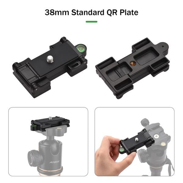 Andoer Smartphone Video Kit Phone Tripod Mount Phone Holder QR Plate 2in1 Cold Shoe Mount+Desktop Tripod for Vlog Live Streaming