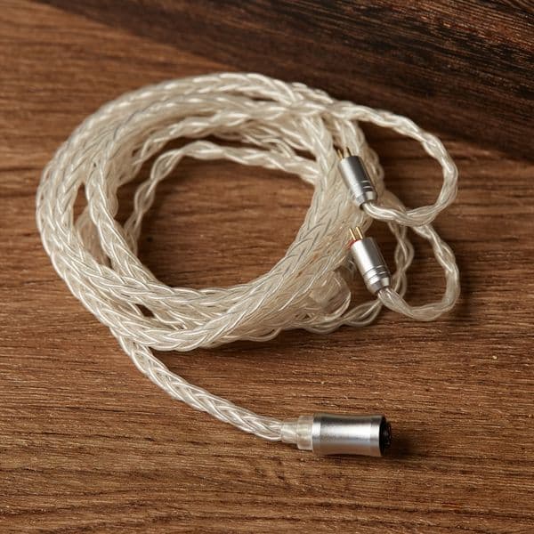 Eight-strand single crystal copper plated silver earphone upgrade line 2.5/3.5/4.4 mm MMCX/0.78/QDC KZ SE846 SE535