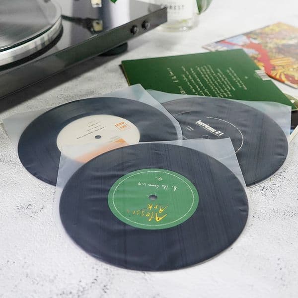 50Pcs 7" 10" 12" Vinyl Record Protecter LP Record Plastic Bags Anti-static Record Sleeves Inner Plastic Clear Cover Container
