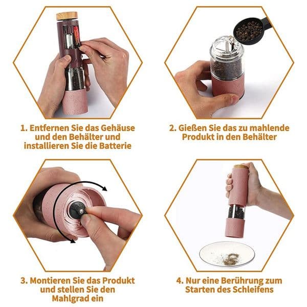 Retail Electric Salt And Pepper Mill, Pepper Mill And Salt Mill With Adjustable Ceramic Grinder, Also As A Spice Mill, Chilli