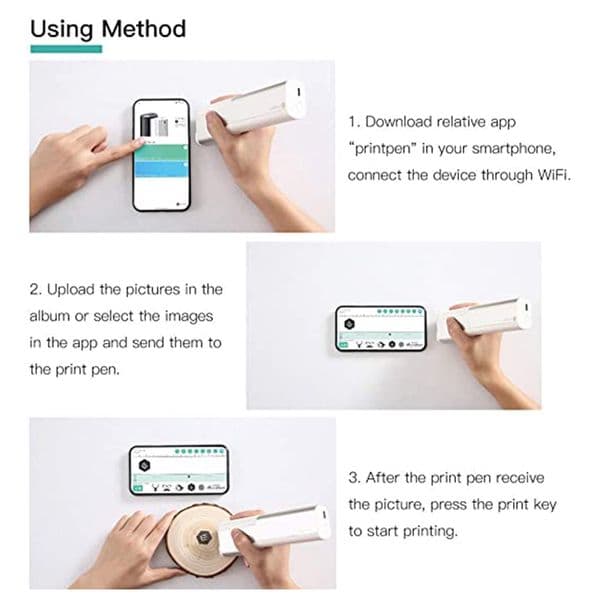 Evebot Portable Printpen Mini Printer Inkjet Pen Portables Handheld Printers Small Color DIY Printing for Android/IOS