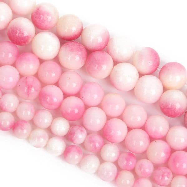 Natural Stone Beads Pink Peach Round Loose Beads For Jewelry Making DIY Bracelets Necklace Accessories Beads 4/6/8/10/12MM