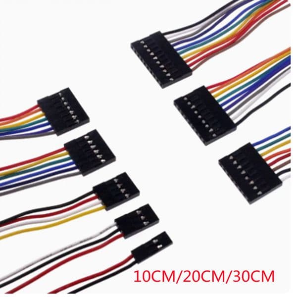 10PCS 2.54mm DuPont wire 10cm/20/30/50cm female to female 1P2 3 4 5 6 7 8 9 10 12-pin Dupont Cable connector Jumper cable for PC