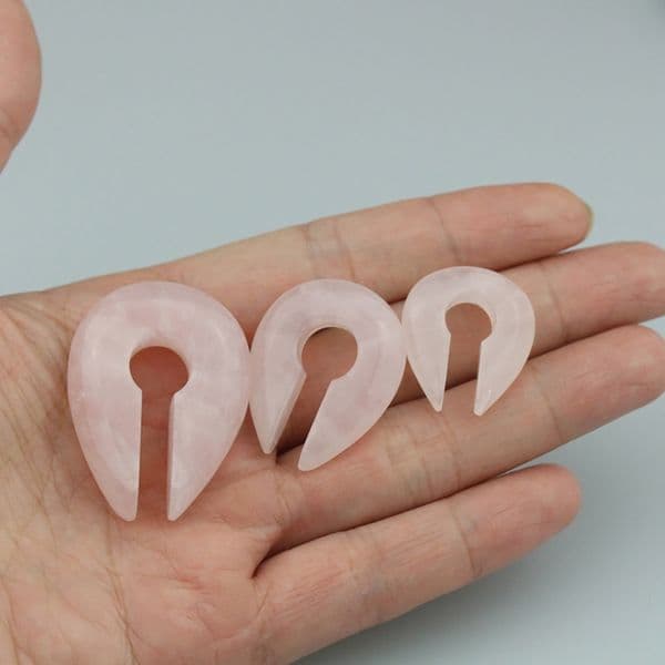 1Pair Keyhole Opal Stone Ear Weight Hanger Obsidian Rose Ear Expander Piercing Plug 6mm&8mm&10mm Earrings Charming Jewelry