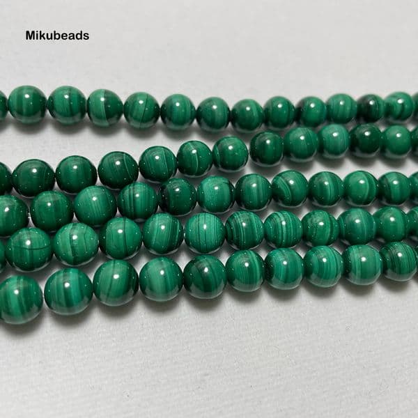 wholesal natural 7 58mm a malachite smooth round loose beads for making jewelry diy stone necklace strand 15 popular