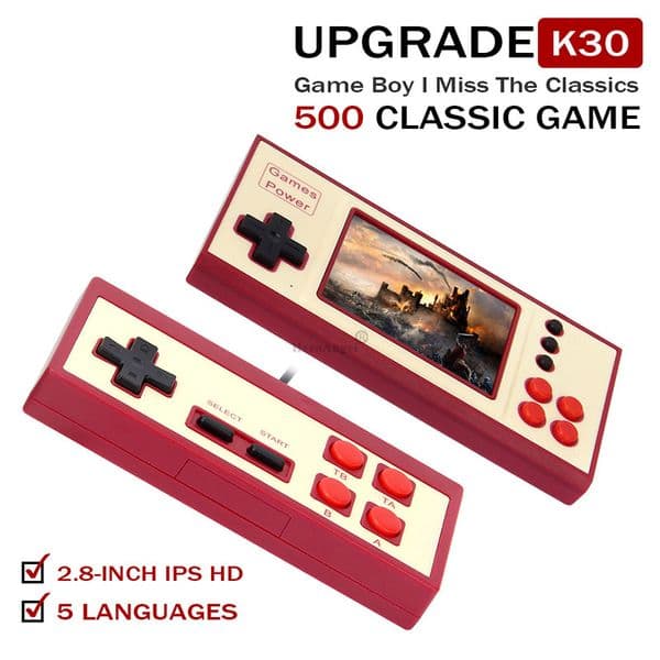 Handle Console 2.8 Inch HD Color Screen 8 BIT Retro Game Console Built In 500 Classic Puzzle Games Children's Gift Game Player