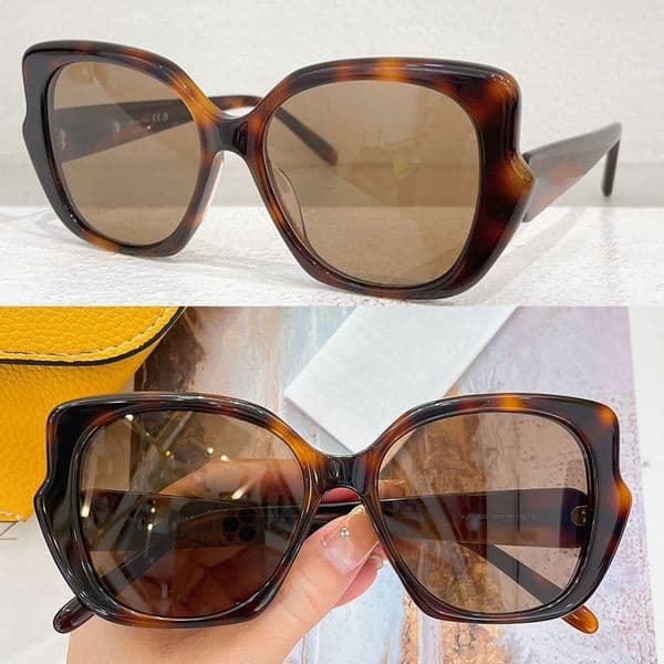 Luxury Mens Fantasy Slim sunglassesLW40133 Mens Designer Havana Color Polarizing Lens UV400 Protective Slim acetate Construction Extra Large Cat Eye Sunglasses