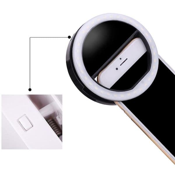 Universal Selfie LED Ring Auto Flash Light Portable Mobile Phone Selfie Lamp Luminous Ring Clip For iPhone 11 8 Plus For Xiaomi