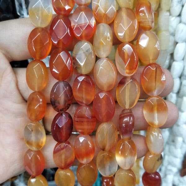 8 10 12mm Faceted Natural Stone Oval Shape Agates Crystal Turquoises Beads For Jewelry Making DIY Necklace Bracelet Accessories